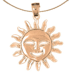 10K, 14K or 18K Gold Sun Pendant
