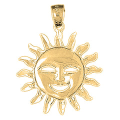 10K, 14K or 18K Gold Sun Pendant