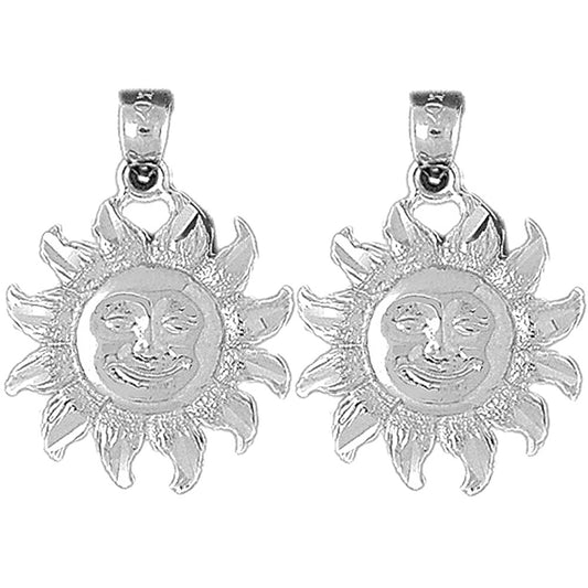 Sterling Silver 29mm Sun Earrings