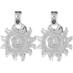 14K or 18K Gold 29mm Sun Earrings