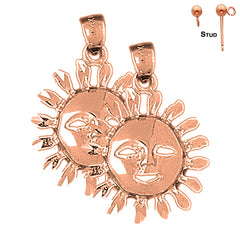 14K or 18K Gold Sun Earrings