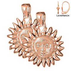 14K or 18K Gold Sun Earrings