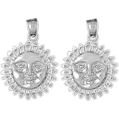 14K or 18K Gold 24mm Sun Earrings