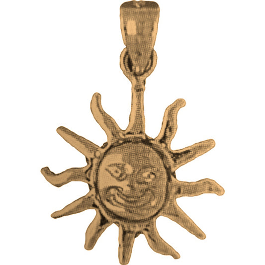 14K or 18K Gold Sun Pendant