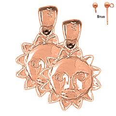 14K or 18K Gold Sun Earrings