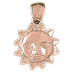 14K or 18K Gold Sun Pendant