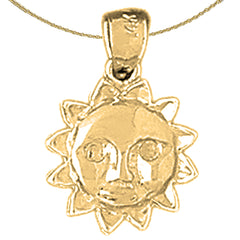 Colgante Sol de Oro de 14K o 18K