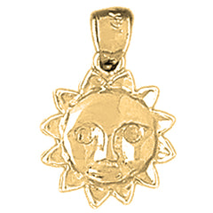 14K or 18K Gold Sun Pendant