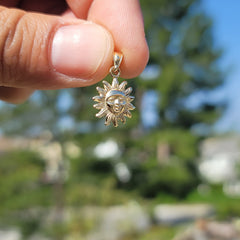 10K, 14K or 18K Gold Sun Pendant