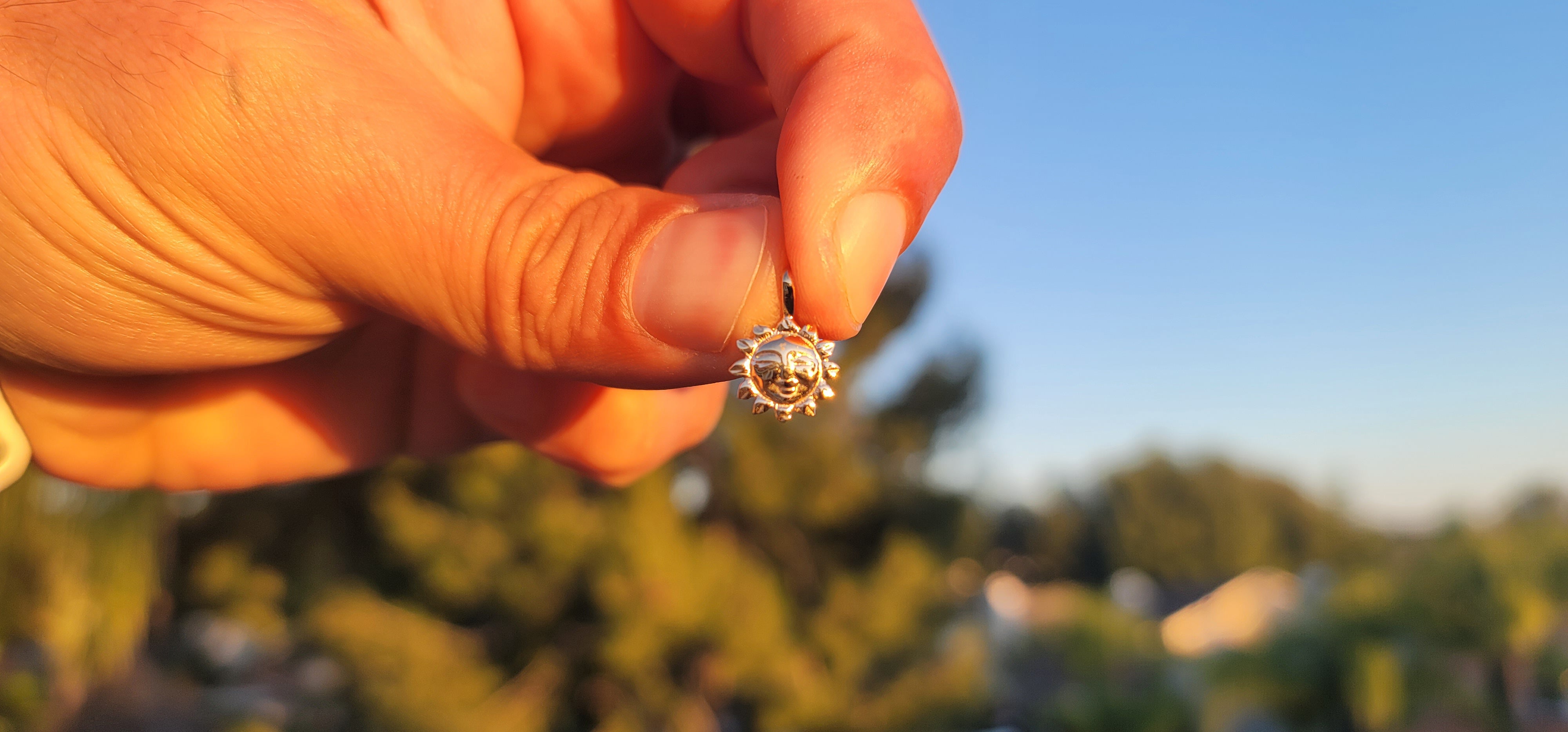 14K or 18K Gold Sun Pendant