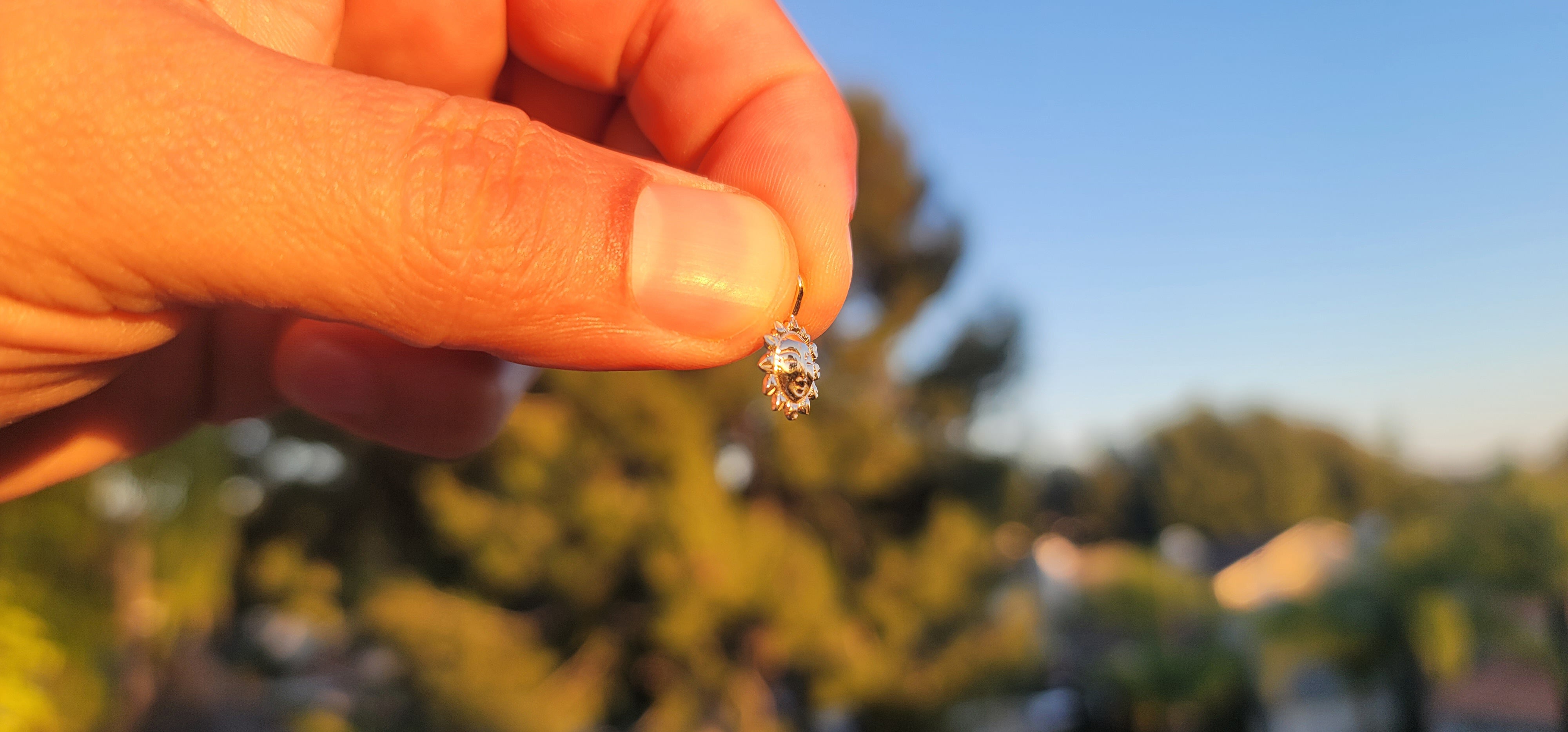 14K or 18K Gold Sun Pendant