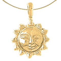 Sonnenanhänger aus 14 Karat oder 18 Karat Gold