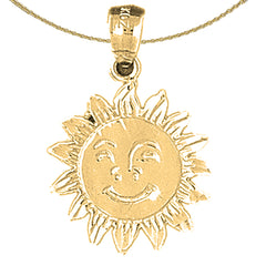 14K or 18K Gold Sun Pendant