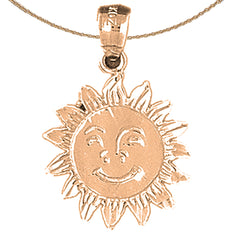 14K or 18K Gold Sun Pendant