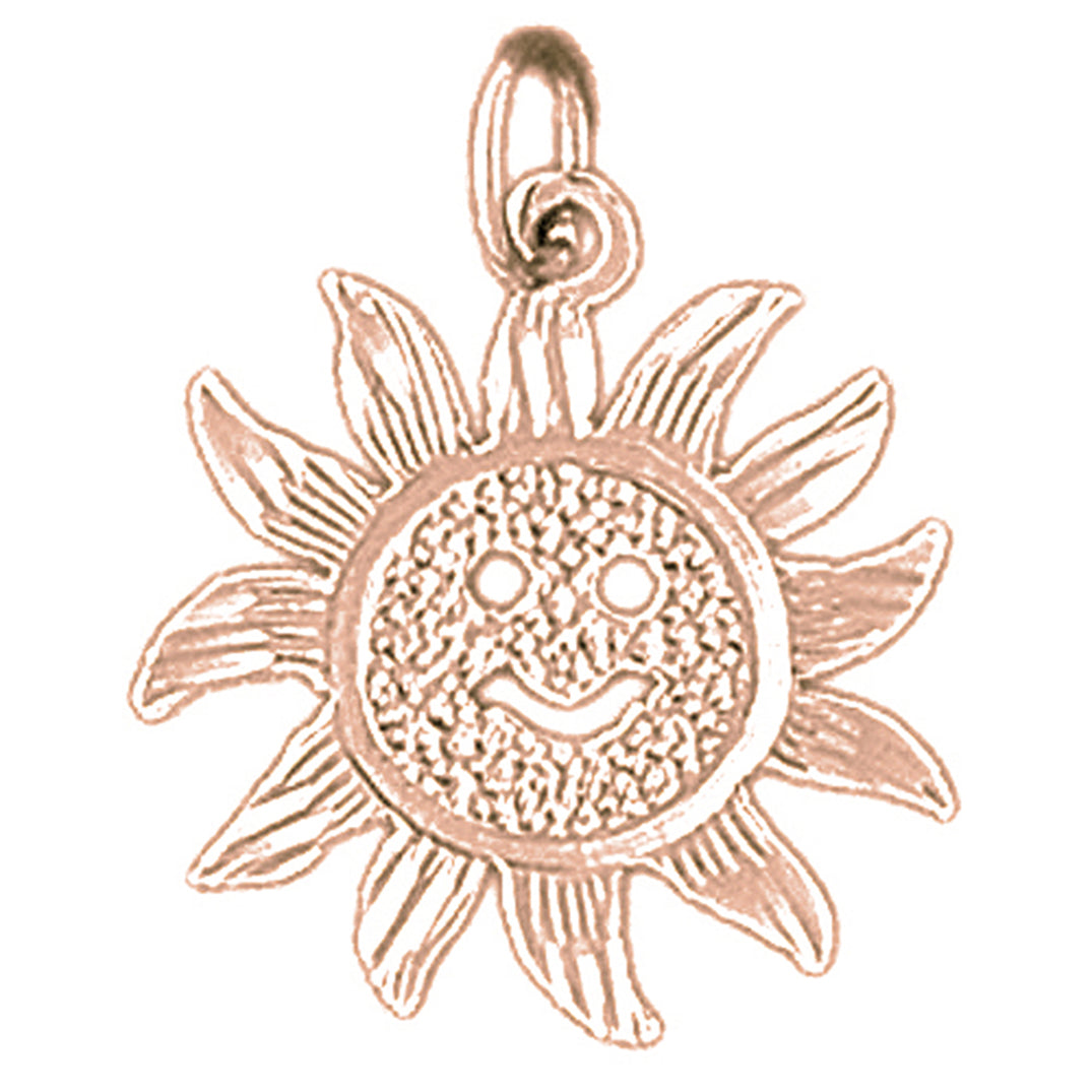 14K or 18K Gold Sun Pendant