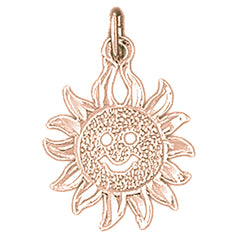 14K or 18K Gold Sun Pendant