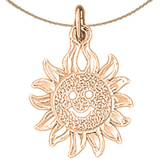 Sonnenanhänger aus 14 Karat oder 18 Karat Gold