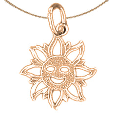 14K or 18K Gold Sun Pendant