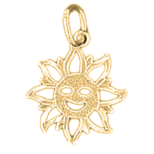 14K or 18K Gold Sun Pendant
