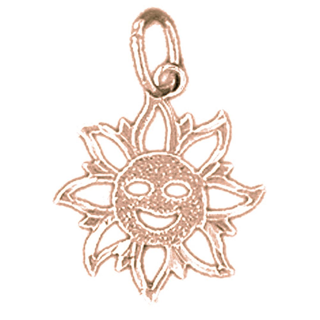 14K or 18K Gold Sun Pendant