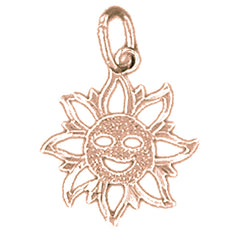 14K or 18K Gold Sun Pendant