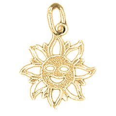 14K or 18K Gold Sun Pendant
