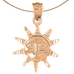 14K or 18K Gold Sun Pendant