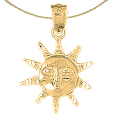 14K or 18K Gold Sun Pendant