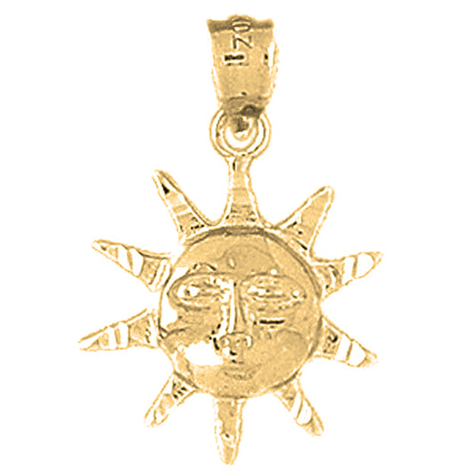 14K or 18K Gold Sun Pendant