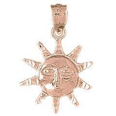 14K or 18K Gold Sun Pendant