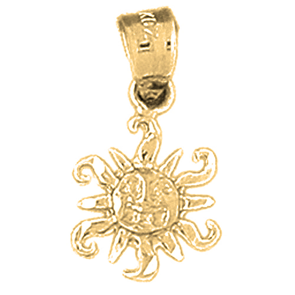 14K or 18K Gold Sun Pendant