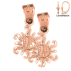 14K or 18K Gold Sun Earrings