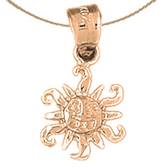 Colgante Sol de Oro de 14K o 18K