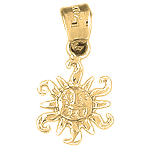 14K or 18K Gold Sun Pendant