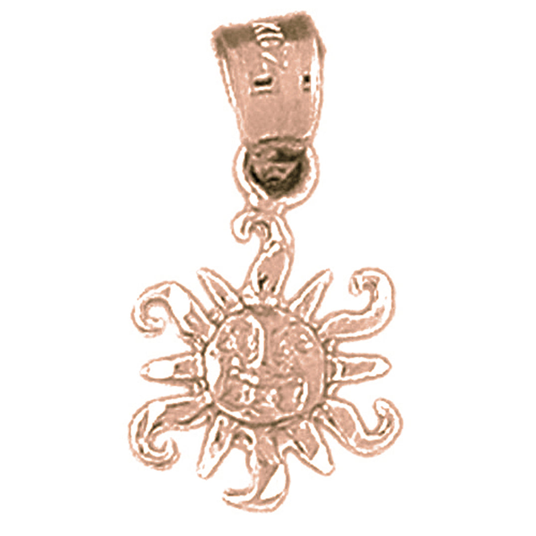 14K or 18K Gold Sun Pendant