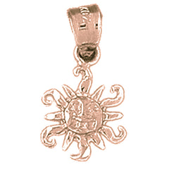 14K or 18K Gold Sun Pendant