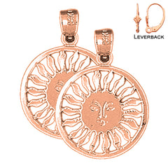 14K or 18K Gold Sun Earrings