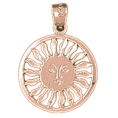 14K or 18K Gold Sun Pendant