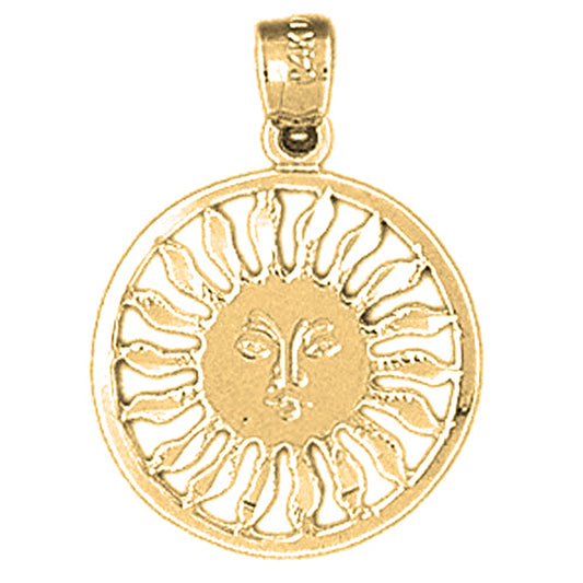 14K or 18K Gold Sun Pendant