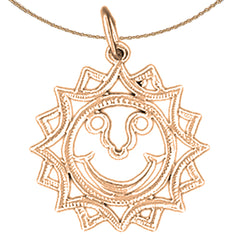 14K or 18K Gold Sun Pendant