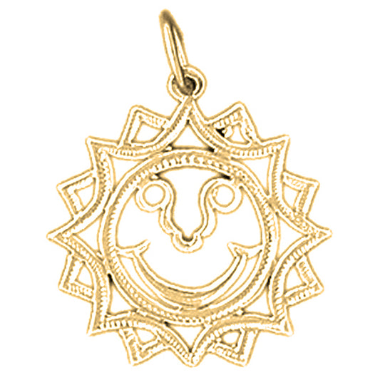14K or 18K Gold Sun Pendant