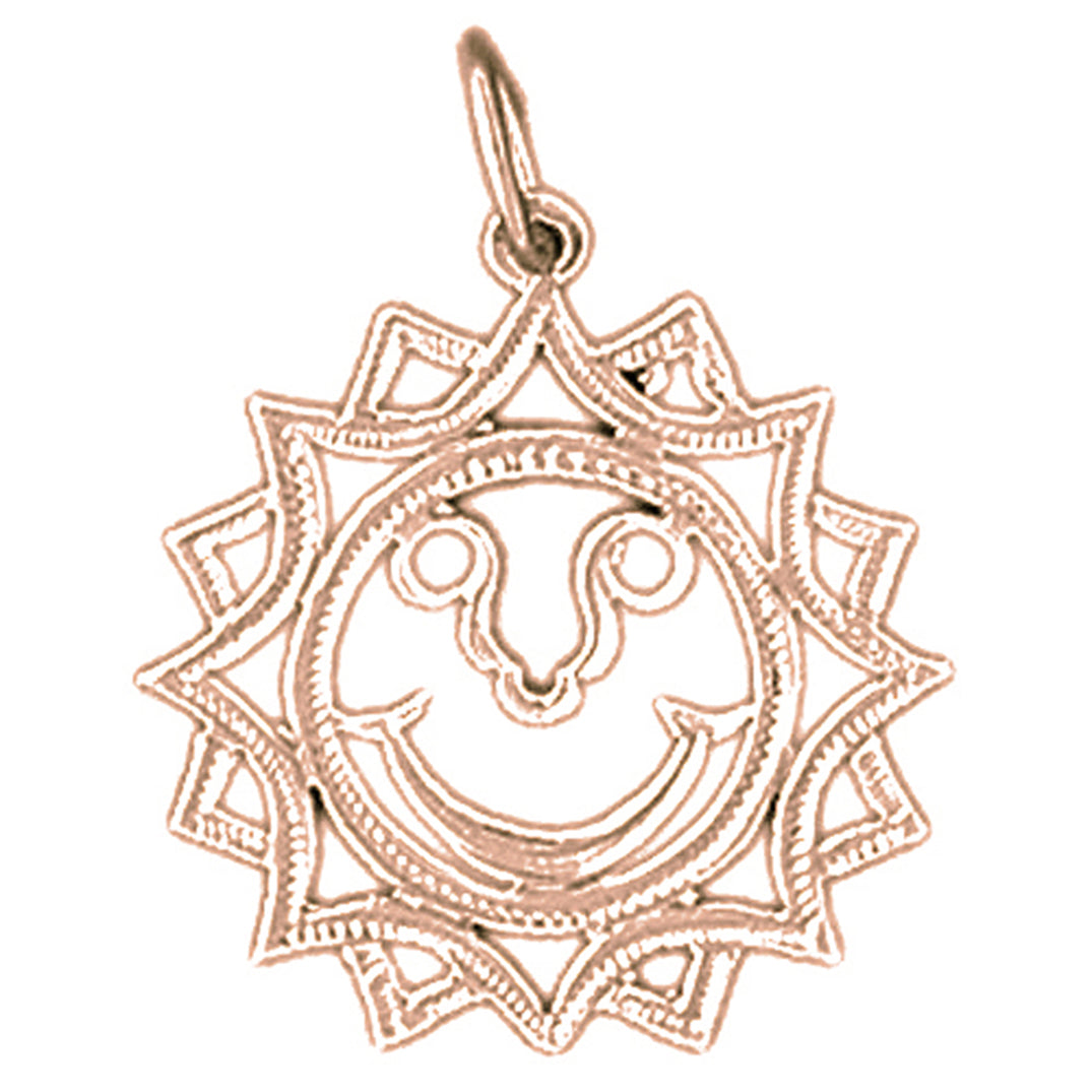 14K or 18K Gold Sun Pendant