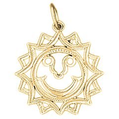 14K or 18K Gold Sun Pendant