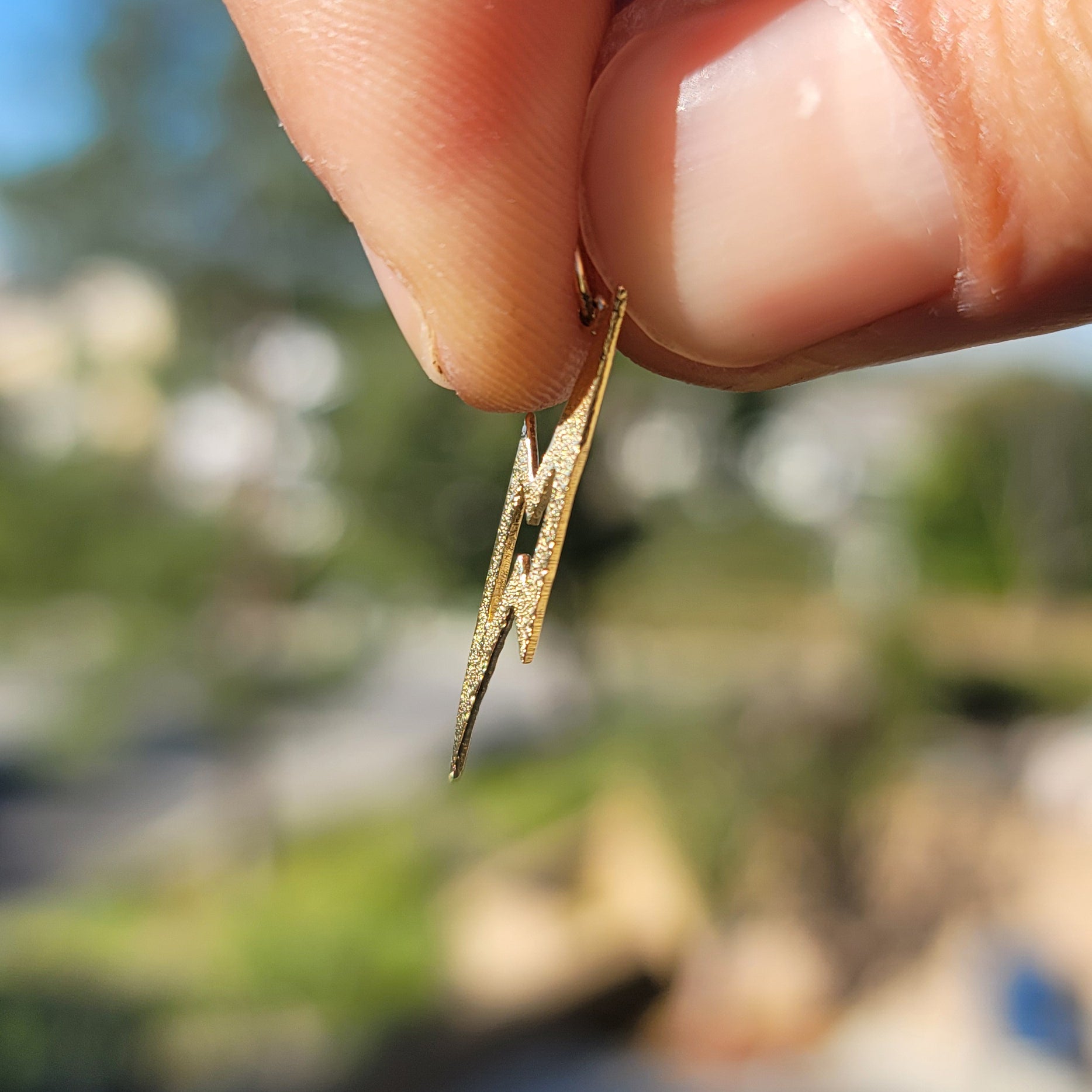14K or 18K Gold Lightning Bolt Pendant
