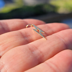 14K oder 18K Gold Blitz Anhänger