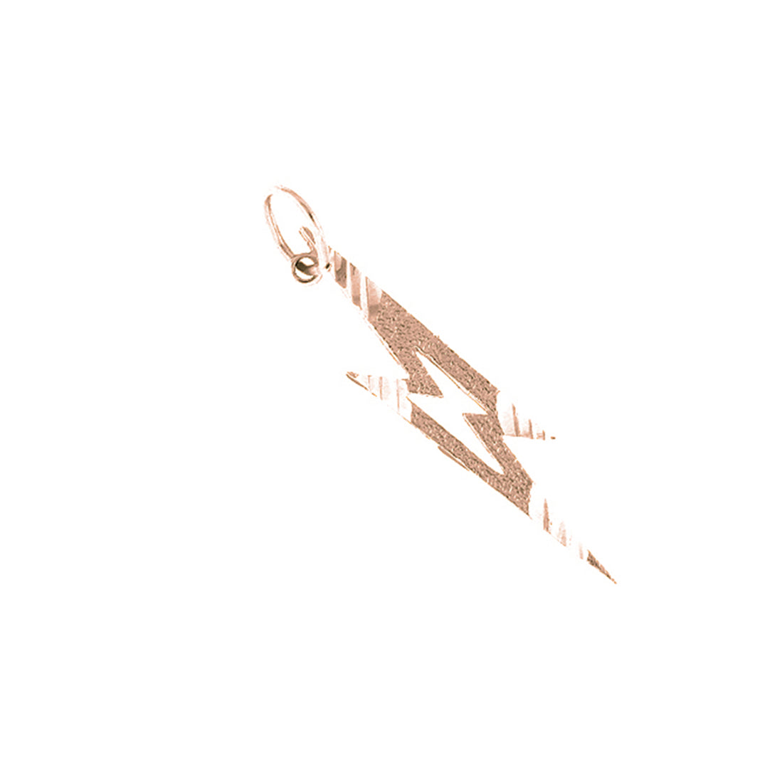 14K or 18K Gold Lightning Bolt Pendant