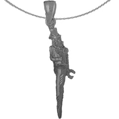 10K, 14K or 18K Gold Solid Italian Horn Pendant