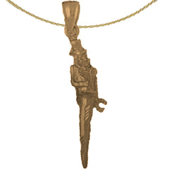 10K, 14K or 18K Gold Solid Italian Horn Pendant