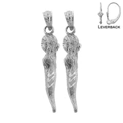 14K or 18K Gold Solid Italian Horn Earrings