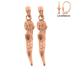 14K or 18K Gold Solid Italian Horn Earrings